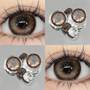 三明治工艺棕色美瞳月抛带度数大小直径隐形眼镜正品官方旗舰店ws