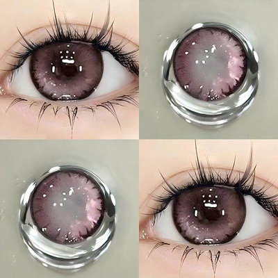 暧昧樱桃粉色美瞳日抛10片装紫色一次性大小直径隐形眼镜WK旗舰TN