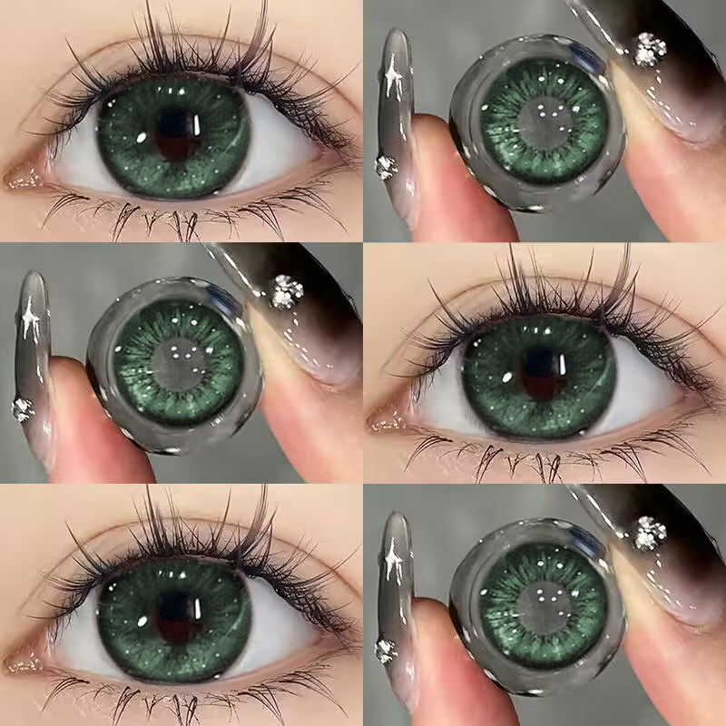 绿色美瞳半年抛年抛大直径混血感隐形眼镜正品官网旗舰店EJL