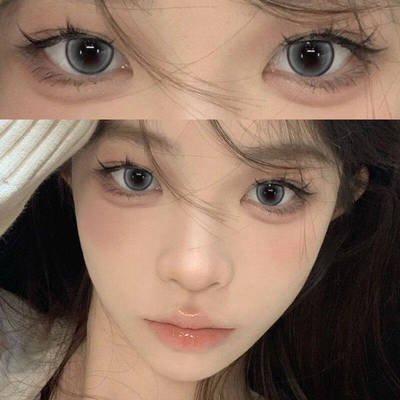 2片装】燕麦奶灰美瞳月抛大小直径带度数水润素颜自然隐形眼镜ws