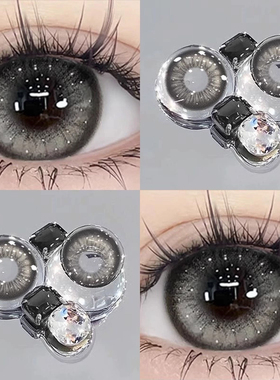 灰色美瞳半年抛带度数大小直径混血隐形眼镜年抛旗舰店官方正品ws