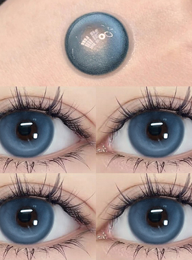 蓝色美瞳半年抛混血款大直径正品官网HC一年抛隐形眼镜带度数女TN