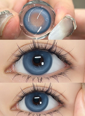 美瞳年抛2024年新款大直径半年抛蓝色隐形眼镜HC旗舰店正装官网TN