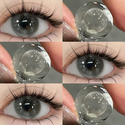 2片装】灰色美瞳半年抛隐形眼镜无锁边大小直径官方旗舰店正品ws