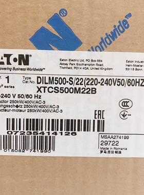 可维修EATON接触器 DILM500-S/22 电压 220议价