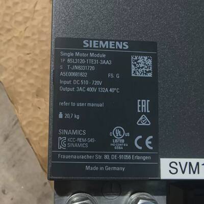 可维修SINAMICS单电机模块6SL3120-1TE31-
