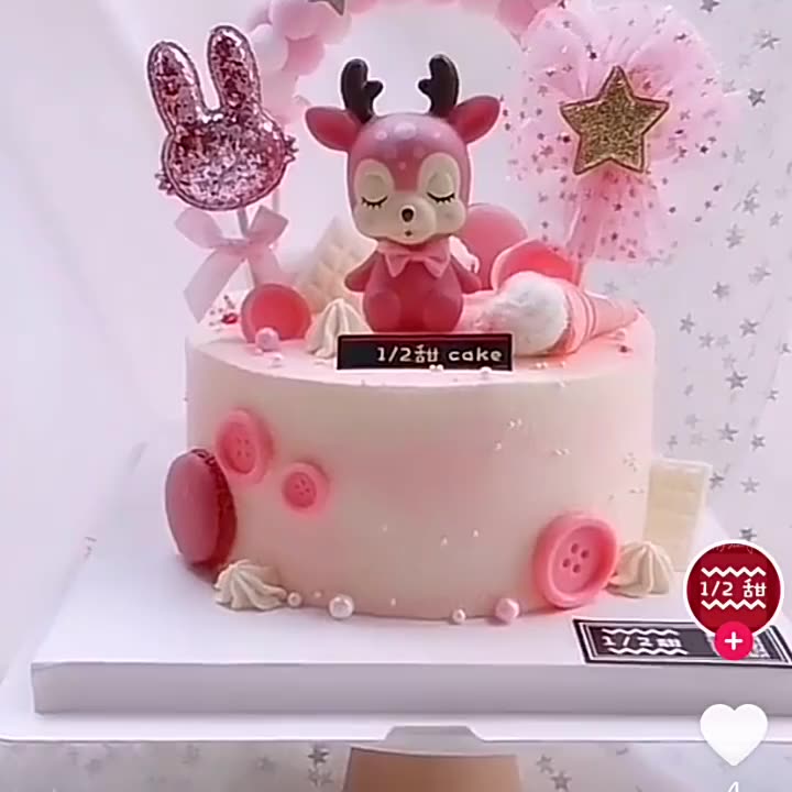 鹿角女孩蛋糕装饰摆件网红幽静之鹿公主娃娃小鹿创意生日烘焙插件 - 实物图