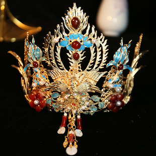 手工原创明制凤冠古风头饰发冠新娘中式发饰百搭婚礼秀禾婚嫁汉服