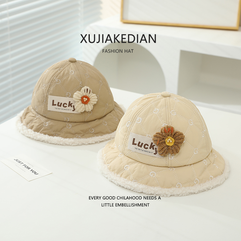 宝宝渔夫帽加绒保暖秋冬新款潮