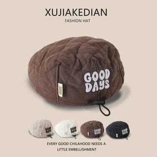 儿童帽子秋冬保暖防风加厚贝雷帽男童女童洋气潮流宝宝前进帽冬潮