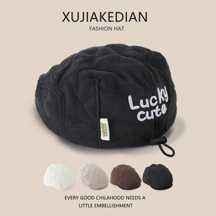 韩系ins时尚儿童帽子秋冬百搭贝雷帽冬季男童加厚保暖男宝前进帽