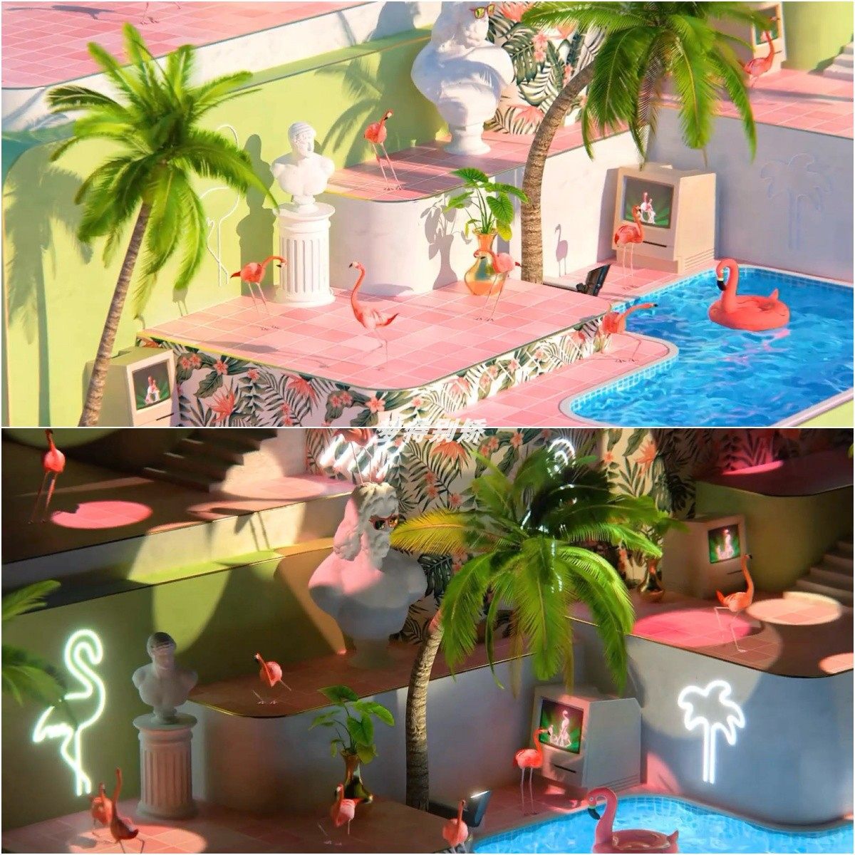 夏天泳池派对火烈鸟动感节奏LE设计素材/源文件