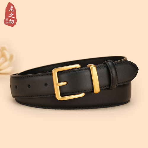 新款小众牛皮皮带女时髦潮流裤带