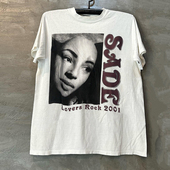 高级感潮牌百搭半袖 Sade莎黛欧美创作歌手人像短袖 T恤hiphop美式