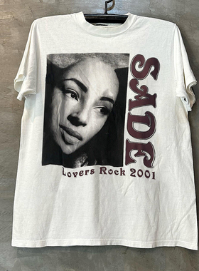 Sade莎黛欧美创作歌手人像短袖T恤hiphop美式高级感潮牌百搭半袖