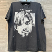 男女美式 Kurt Cobain科特柯本人像高街FOG纯棉短袖 复古质感T恤潮