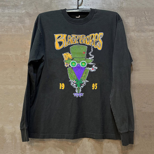 90ss The Black Crowes美式摇滚乐队街舞嘻哈潮牌印花情侣长袖T恤