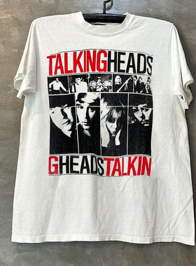 Talking Heads摇滚乐队短袖T恤vintage美式复古小领口纯棉半袖潮