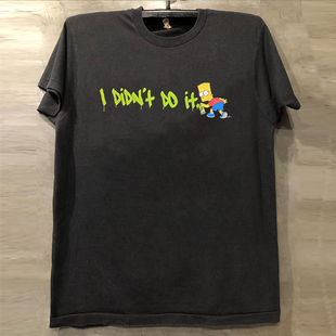 It经典 卡通动画小领口短袖 复古半截袖 T恤OS风美式 潮 Didn