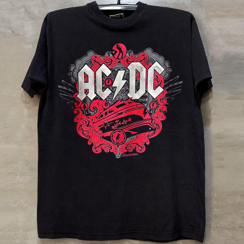 AC/DC乐队巴洛克花纹短袖T恤