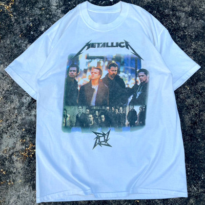 Metallica金属乐队拼贴摇滚短袖