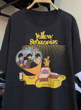 甲壳虫乐队stayreal the beatles联名潜水艇美式街头男女短袖T恤