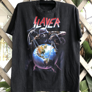 Slayer乐队欧美激流金属重磅棉短袖男女T恤cityboy复古嘻哈半截袖