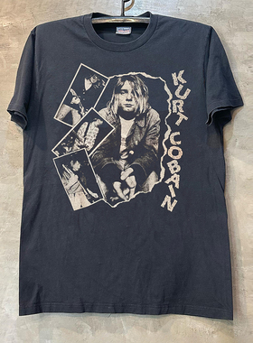 KurtCobain科特柯本vintage阿美咔叽复古嘻哈短袖男女纯棉质感T恤