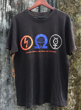 Marilyn Manson玛丽莲曼森高街FOG宽松复古chic嘻哈街舞短袖T恤男