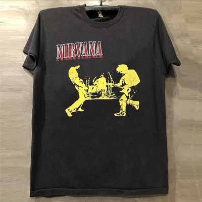 涅槃乐队美式纯棉小领口短袖T恤