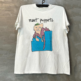 嘻哈重磅棉半袖 T恤chic美式 男 Puppets肉偶硬核摇滚乐队短袖 Meat