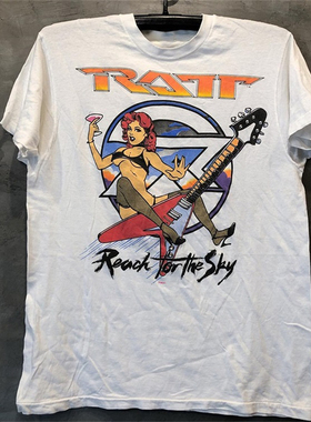 RATT乐队美式街头摇滚vintage复古小众纯棉印花短袖男女慵懒风T恤