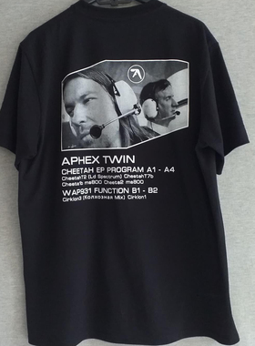 Aphex Twin歌手潮牌高级设计感短袖T恤hiphop美式痞帅小领口ins潮
