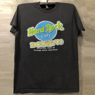 Hard Rock Cafe滚石摇滚餐厅直喷印花短袖T恤cec美式高级感半袖潮