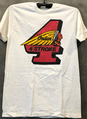 4 STROKE欧美高街vibe潮牌宽松短袖潮流落肩质感男女情侣款Tee恤