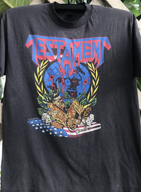 Testament圣约乐队鞭笞金属摇滚周边vintage复古短袖男女嘻哈T恤