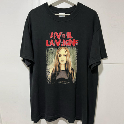 摇滚歌手艾薇儿美式纯棉短袖T恤