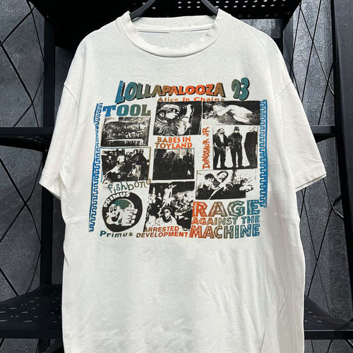 Lollapalooza拼接手绘风短袖T恤