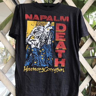 Napalm Death乐队美式复古oversize设计感小众男女短袖高街T恤潮