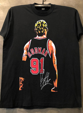 Rodman罗德曼欧美高街嘻哈hiphop篮球运动风痞帅潮流短袖男女T恤