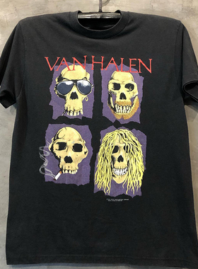 Van Halen范·海伦乐队欧美高街硬核摇滚rock短袖vintage潮T恤男