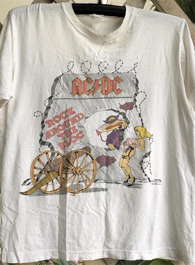 ACDC摇滚乐队vintage美式vibe风古着感街头小众男女时尚短袖T恤潮