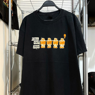Fall out boy闹翻天男孩乐队chic嘻哈摇滚风纯棉短袖男女圆领T恤