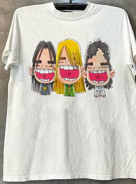 Nirvana涅槃乐队Q版卡通人物短袖