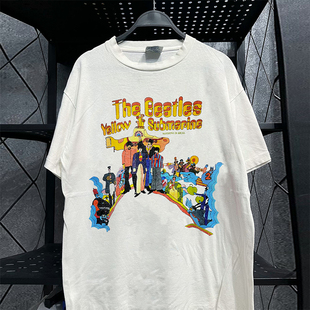The Beatles披头士乐队音乐专辑短袖T恤vintage小领口美式半袖男