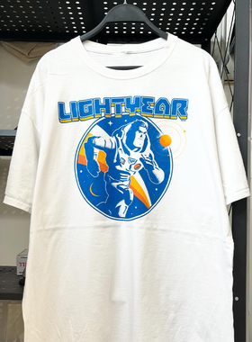 Lightyear光年正传卡通学院风oversize潮流落肩短袖男女重磅棉T恤