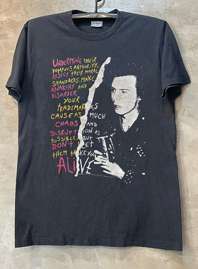 Sid Vicious席德维瑟斯性手枪乐队朋克风vintage经典复古短袖T恤