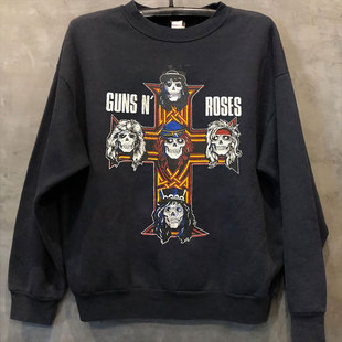 Guns'N'Roses枪炮与玫瑰枪花乐队vintage复古ins超火男女长袖卫衣