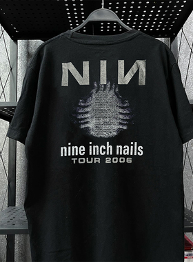 Nine Inch Nails九寸钉乐队潮牌短袖T恤chic美式嘻哈风痞帅棉tee