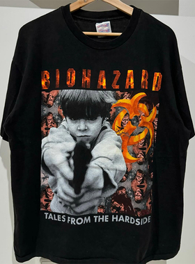 Biohazard生化危机恐怖冒险类游戏短袖T恤Cityboy美式复古半袖男